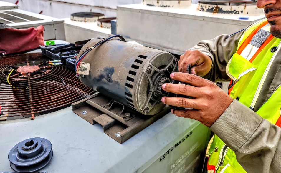 Engineer Doing HVAC maintenance